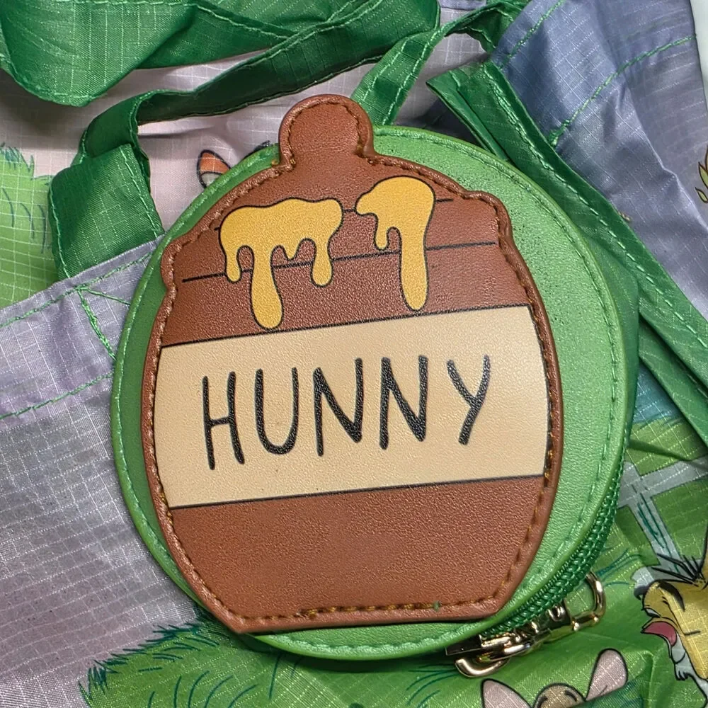 Disney Winnie the Pooh Foldable Reusable Tote Bag with Honey Pouch